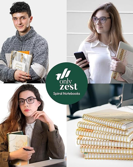 Hardcover Spiral Journal, 10.25" x 7.25", 300 Pages Large College Ruled Notebook for Women, Ideal for Writing, Journaling, Note-Taking, Work, School