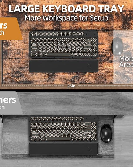 59 Inch L Shaped Standing Desk with Shelves and Keyboard, Electric Corner Standing Desk Adjustable Height, Sit Stand Computer Table with Reversiable Splice Board，Rustic Brown