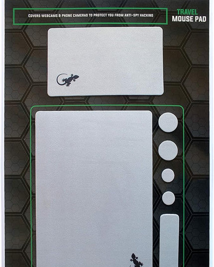 Mouse Pad Adhesive Bottom - Sticks to Any Surface - Portable - Webcam Covers and Screen Cleaner Included (Silver)