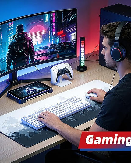Galdas Gaming Mouse Pad Forest Background Pattern XXL XL Large Mouse Pad Mat Long Extended Mousepad Desk Pad Non Slip Rubber Mice Pads Stitched Edges Thin Pad 31.5x11.8x0.12 Inch,Tree