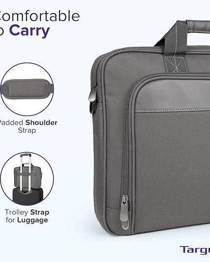 Targus Classic Slim Laptop Bag - Ergonomic Briefcase and Messenger Bag - Spacious Foam Padded for Laptops and Under