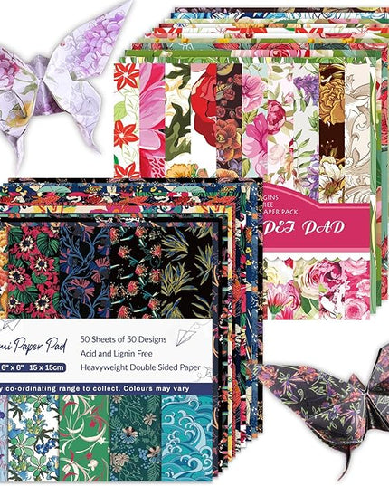 Origami Paper Kit 100 Sheets 70GSM 6 Inch Square Double Sided Color 100 Vivid Solid Colors for Hand Crafts Origami Paper Arts Creativity.Rose Flower