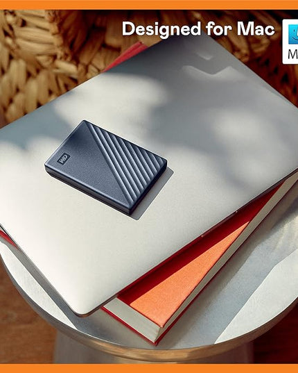 WD 5TB My Passport for Mac, Navy, Portable External Hard Drive with backup software and password protection, USB 3.1/USB 3.0 compatible - WDBA2F0050BBL-WESN