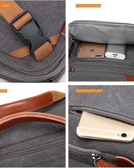 CoolBELL Convertible Backpack Messenger Shoulder bag Laptop Case Handbag Business Briefcase Multi-functional Travel Rucksack Fits 15.6 Inch Laptop For Men/Women (Cancas Dark Grey)