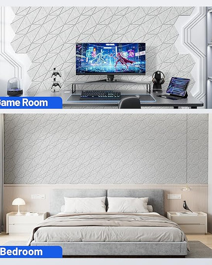 12 Pack Acoustic Panels with Self-Adhesive 12"X10"X0.4" Sound Proof Foam Panels for Walls, High Density Soundproof Wall Panels, Z-Line Hexagon Sound Dampening Panels for Home Studio Decor Office-Gray
