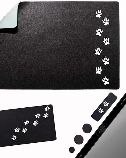 Mouse Pad Adhesive Bottom - Sticks to Any Surface - Portable - Webcam Covers and Screen Cleaner Included (Cat Paw)