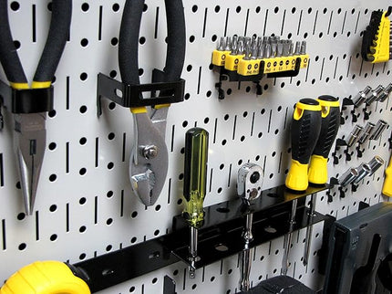 Wall Control Pegboard Value Pack - (3) Pack of Wall Control 16-Inch Tall x 32-Inch Wide Horizontal Metal Wallboards for Easy to Install Home & Garage Tool Storage Organization (Grey Pegboard)