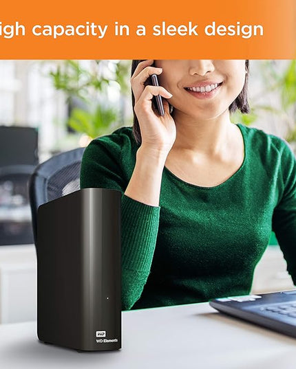 Western Digital 18TB Elements Desktop External Hard Drive USB 3.0 for plug-and-play storage - Western DigitalBWLG0180HBK-NESN