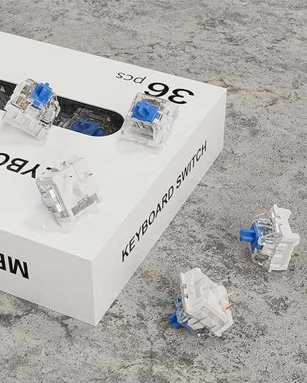 Blue Switch 3 Pin Mechanical Keyboard Switches,Dustproof,Accurate Typing Clicky Tactile Feel for DIY Gaming Keyboard with 3 Kailh Box Clicky Switches(87+3Pcs)