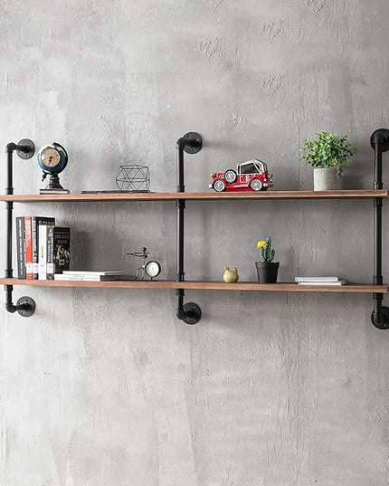Floating Shelves for Wall Laundry Room Shelves Bookshelf Industrial Pipe Shelving Shelf Real Wood Planks 60 inch Rustic Wall Shelves Hanging Bookshelves Farmhouse Kitchen Bar Shelving