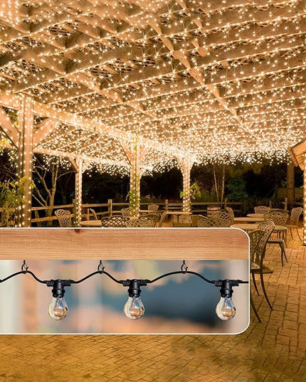 FSAH 36 PCS Q-Hanger Hooks with Safety Buckle, Windproof Screw Hooks for Outdoor String Lights Hanging Christmas Lights, Plants, with 1 Wing Nut Driver