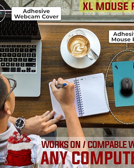Mouse Pad Adhesive Bottom - Peel and Sticks to Any Surface - Travel Large Size - Portable (XL - Blue)