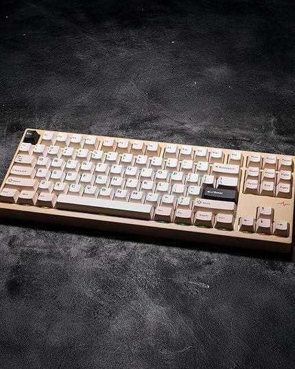 KEEBMONKEY WOBKEY Crush 80 Reboot CNC Aluminum 5-Second Quick-Release Triple-Mode Connectivity Mechanical Keyboard with Superior Acoustics (Pro Yellow)