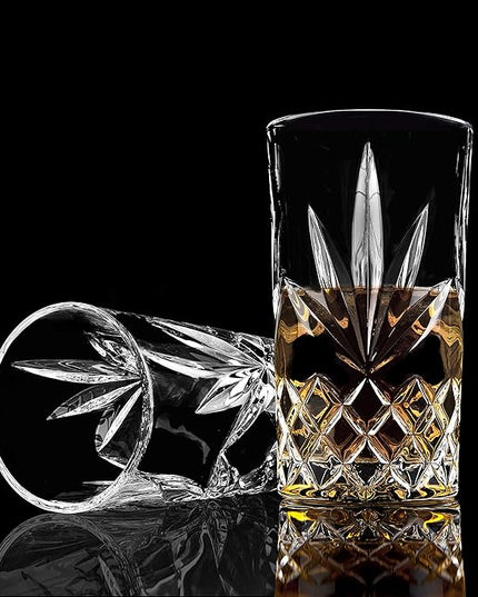 Godinger Highball Glasses, Tall Drinking Glasses, Cocktail Glasses, Glass Cups for Water, Juice, Liquor, Beer or Wine - Set of 4, Shannon Crystal, 12oz