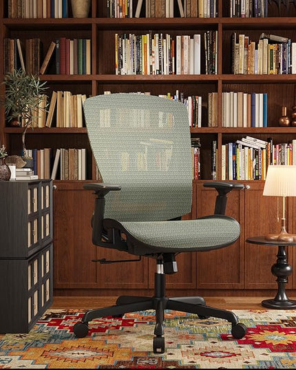 ELABEST T96 Mesh Office Chair,Ergonomic Computer Desk Chair,Sturdy Task Chair- Adjustable Lumbar Support & Armrests,Tilt Function,Comfort Wide Seat,Swivel Home Office Chair