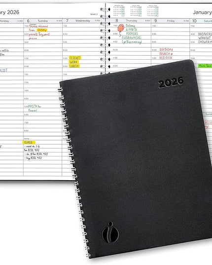 2026 Planner Weekly and Monthly – Hourly Appointment Book 2026 – Softcover, Twin-Wire Binding – Teacher Planner, Simple Design for Productivity - January 2026 to December 2026, 6.5 x 8.5