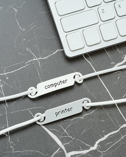 Honoson 50 Pieces Cable Tags Cable Management Labels Multicolor Labels Cord Identification Tags for USB Computer Phone Charger (Subtle Colors)