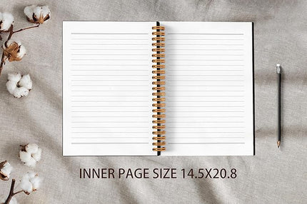 VNWEK Think Happy Thoughts Mental Health Retro Hippie Magic Mushroom Spiral Notebook Journal 5.5 x 8.3 inches,Motivational Lined Hardcover Spiral Notebook,Positive Gifts for Women Teen Girls