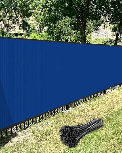 Windscreen4less Privacy Fence Screen Heavy Duty Windscreen Fencing Mesh Fabric Shade Net Cover with Brass Grommtes for Outdoor Wall Garden Yard Pool Deck, 6'x35' Blue