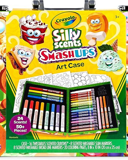 Crayola Silly Scents Mini Inspiration Art Case, Scented Crayons & Markers Set, Art Kit for Kids, Coloring Supplies, Travel Gifts for Kids, Ages 4+