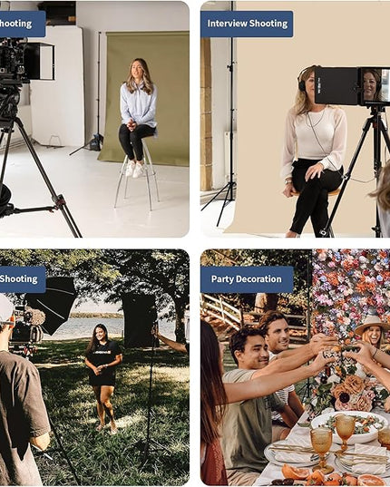 Kate Backdrop Stand Kit for Photography, 10x8.5ft(WxH) Adjustable Heavy Duty Photo Background Stand with 8 Clamps and 2 Sandbags, Back Drop Support System Stand for Backdrop Parties