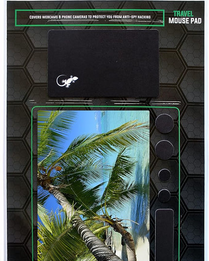 Adhesive Mouse Pad - Peel and Sticks to Any Surface - Travel Mouse Pad, Sticky for Any Surface - Excellent Tracking - Beach Palms in The Sand