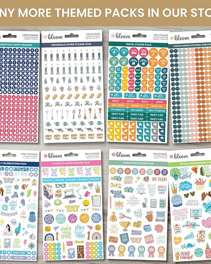 Bloom Daily Planners Productivity Stickers - Variety Sticker Pack - Six Sticker Sheets Per Pack!