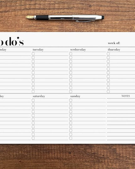 Weekly Planner Pad, Weekly To Do List Notepad, Tear Off Undated Weekly Planner Notepad, A4 Size (8,3" X 11,7"), Premium Thick Paper with Cardboard Back Support, Weekly Desk Planner by Hadigu