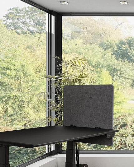 Stand Up Desk Store ReFocus Clamp-on Acoustic Desk Divider Privacy Panel That Reduces Noise and Visual Distractions (Ash Gray, 23.6" x 23.6")