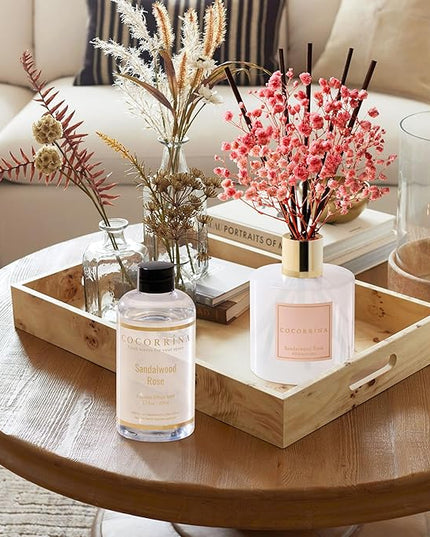 COCORRÍNA Refill - Sandalwood Rose 6.7 Fl.oz Reed Diffuser Refill with 8 Sticks