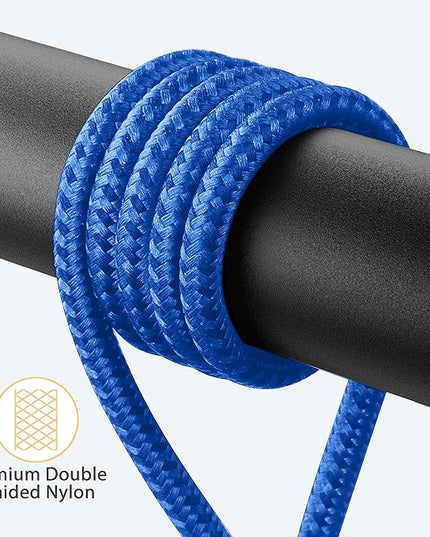 90 Degree iPhone Charger 10FT 2Pack [MFi Certified] USB Lightning Cable 10 Foot Right Angle Nylon Braided Apple Charging Cord Compatible with iPhone 14/13/12/11/Pro/Max/Mini/X/Plus/8/7/6/5/Plus/iPad