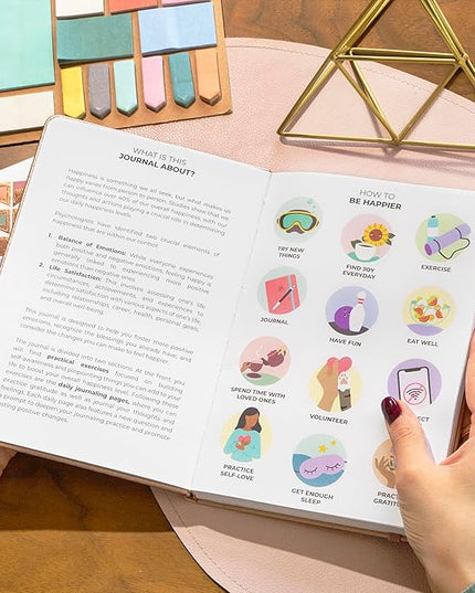 Clever Fox Happiness Notebook – Daily Positivity Journal for Women with Prompts & Positive Quotes – Affirmation & Self Esteem Gifts (Rose Gold)