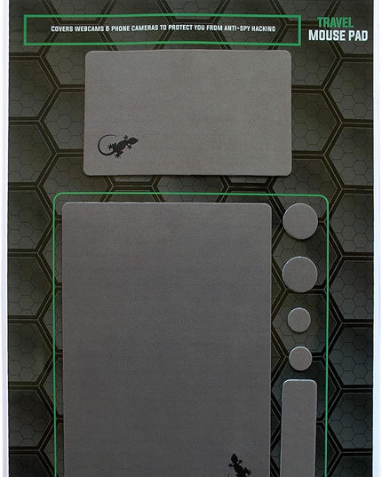 Mouse Pad Adhesive Bottom - Sticks to Any Surface - Portable - Webcam Covers and Screen Cleaner Included (Gray)