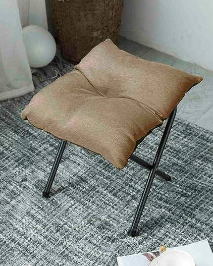 Foldable Foot Rest Stool for Under Desk or Sofa - Office Footrest Ottoman, Portable Leg Rest for Home & Office (Khaki)