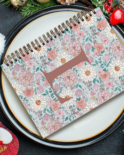 Vintage Floral Personalized Notebook, Initial Letter L Notebook Journal ,Vintage Flower Notebook for Work School Office Supplies,,Monogrammed Notebook for Women Teen Girl,Back to School Supplies 5.5 x 8.3