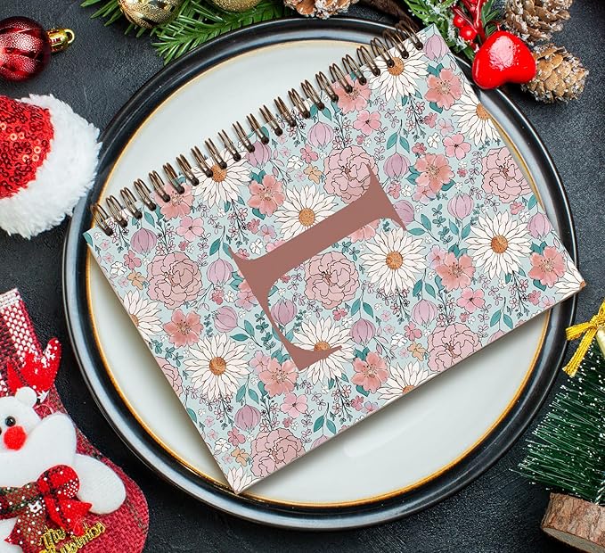 Vintage Floral Personalized Notebook, Initial Letter L Notebook Journal ,Vintage Flower Notebook for Work School Office Supplies,,Monogrammed Notebook for Women Teen Girl,Back to School Supplies 5.5 x 8.3