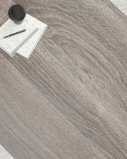 HSH Gray Computer Desk, Industrial Wood and Metal Home Office Desk, Farmhouse Rustic PC Laptop Desk for Executive Work Writing Study Gaming, Modern Simple Bedroom Computer Table, Light Grey Oak, 55 In