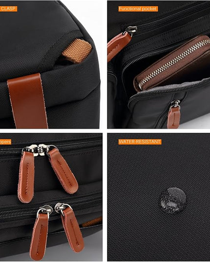 CoolBELL Convertible Backpack Messenger Shoulder Bag Laptop Case Handbag Business Briefcase Multi-Functional Travel Rucksack Fits 15.6 Inch Laptop for Men/Women (Black)