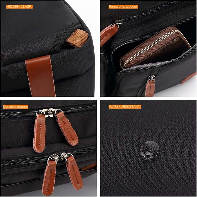 CoolBELL Convertible Backpack Messenger Shoulder bag Laptop Case Handbag Business Briefcase Multi-functional Travel Rucksack Fits 17.3 Inch Laptop For Men/Women (Grey)