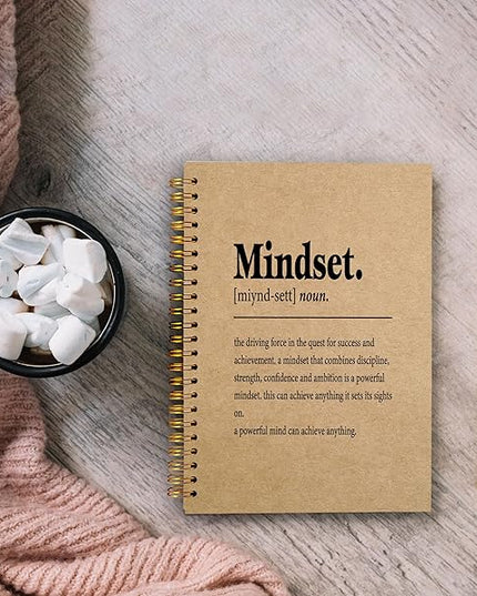 Inspirational Spiral Notebook,Inspirational Journal,Inspirational Journal for Women Men Writing,Mindset Spiral Notebook 5.5x8.3 Inch Kraft Paper