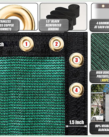 ColourTree 6' x 6' Black Fence Privacy Screen Windscreen Cover Fabric Shade Netting Mesh Cloth - Commercial Grade 170 GSM - Cable Zip Ties Included - We Make Custom Size