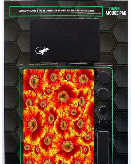 Adhesive Mouse Pad - Peel and Sticks to Any Surface - Travel Mouse Pad, Sticky for Any Surface - Excellent Tracking - Flowers GERBERAS