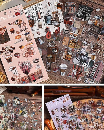 Ptyism 563 Pcs/36 Sheets Stickers for Scrapbooking,Sticker for Journaling Scrapbooking Stickers for Scrapbooking Art Journal Bullet Journal Accessories