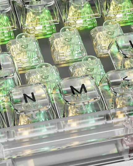 Kailh Box Jellyfish PRO Fully Transparent RGB Clicky Mechanical Keyboard（Jade Jellyfish 72pcs）