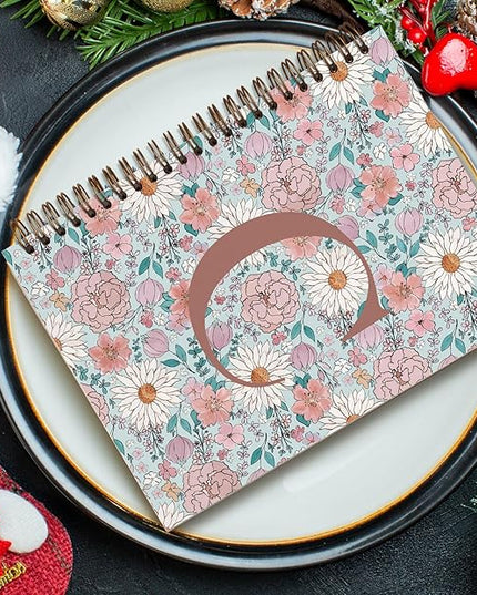 Vintage Floral Personalized Notebook, Initial Letter C Notebook Journal ,Vintage Flower Notebook for Work School Office Supplies,,Monogrammed Notebook for Women Teen Girl,Back to School Supplies 5.5 x 8.3