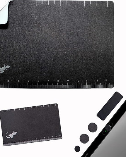 Mouse Pad Adhesive Bottom - Sticks to Any Surface - Portable - Webcam Covers and Screen Cleaner Included (Ruler)