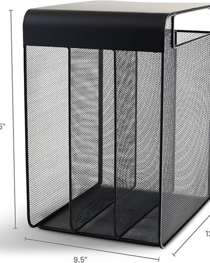 Safco Onyx Hanging Desktop Organizer with 3 Vertical Trays, Under-Desk Storage