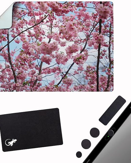 Adhesive Mouse Pad - Peel and Sticks to Any Surface - Travel Mouse Pad, Sticky for Any Surface - Excellent Tracking - Cherry Blossoms