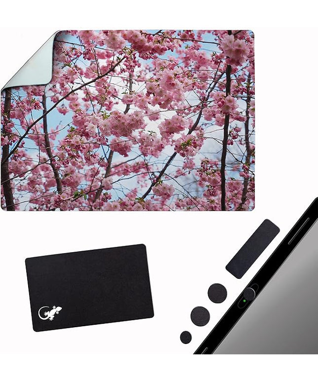 Adhesive Mouse Pad - Peel and Sticks to Any Surface - Travel Mouse Pad, Sticky for Any Surface - Excellent Tracking - Cherry Blossoms
