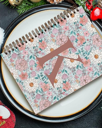 Vintage Floral Personalized Notebook, Initial Letter K Notebook Journal ,Vintage Flower Notebook for Work School Office Supplies,,Monogrammed Notebook for Women Teen Girl,Back to School Supplies 5.5 x 8.3